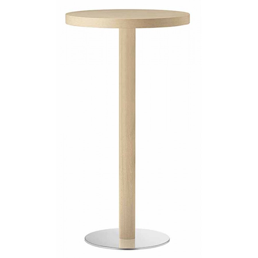 Masa uz comercial rotunda inalta din lemn si otel Metalmobil XT 477A